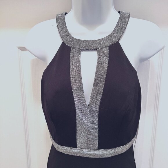 City Studio Long Maxi Black & Silver Formal Dr.-NWT-Sz 3-Shine-Prom-Dance-Cruise - Picture 4 of 16